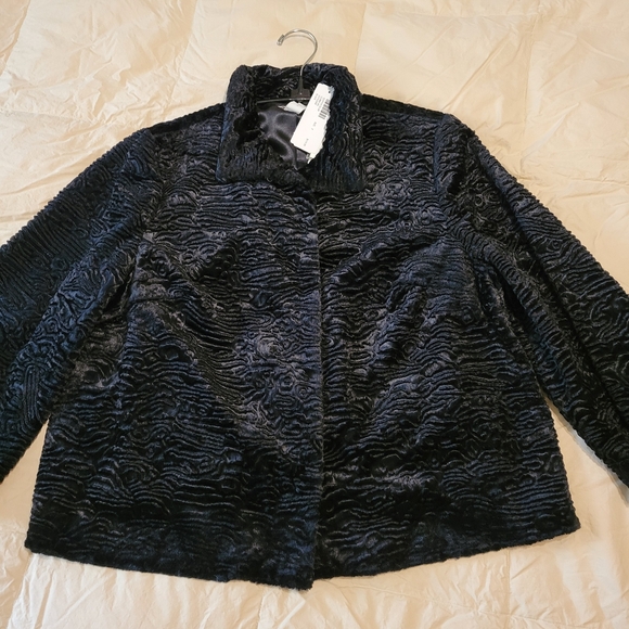 Chico's women's black short light velour jacket wide sleeved size 2 =(large/12) - Picture 12 of 14